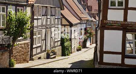 Fachwerkhaus - Häuser in der Altstadt, Warburg, Ostwestfalen, NRW, Deutschland Stockfoto