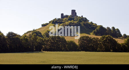 Burg Desenberg auf dem Desenberg Warburg, Ostwestfalen, NRW, Deutschland ruinieren Stockfoto