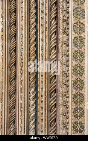 Detail von Orvieto Kathedrale (Duomo di Orvieto), Umbrien, Italien Stockfoto