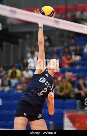 Kanagawa, Japan. Credit: MATSUO. 16 Sep, 2019. Ting Zhu (CHN) Volleyball: 2019 FIVB Volleyball der Frauen-WM erste Runde zwischen China 3-0 Russland an der Yokohama Arena in Kanagawa, Japan. Credit: MATSUO. K/LBA SPORT/Alamy leben Nachrichten Stockfoto