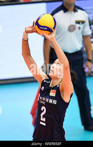 Kanagawa, Japan. Credit: MATSUO. 16 Sep, 2019. Ting Zhu (CHN) Volleyball: 2019 FIVB Volleyball der Frauen-WM erste Runde zwischen China 3-0 Russland an der Yokohama Arena in Kanagawa, Japan. Credit: MATSUO. K/LBA SPORT/Alamy leben Nachrichten Stockfoto