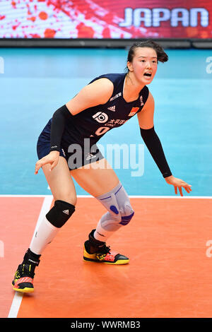 Kanagawa, Japan. Credit: MATSUO. 16 Sep, 2019. Zhang Changning (CHN) Volleyball: 2019 FIVB Volleyball der Frauen-WM erste Runde zwischen China 3-0 Russland an der Yokohama Arena in Kanagawa, Japan. Credit: MATSUO. K/LBA SPORT/Alamy leben Nachrichten Stockfoto
