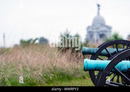 Ein bürgerkrieg Canon auf der Gettysburg National Military Park, Gettysburg, Pa, selektiven Fokus Stockfoto