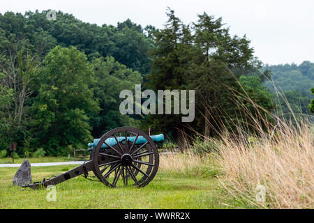 Ein bürgerkrieg Canon auf der Gettysburg National Military Park, Gettysburg, Pa Stockfoto