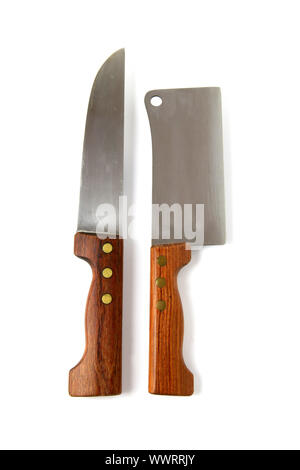 Fleisch Cleaver und Kochmesser Stockfoto