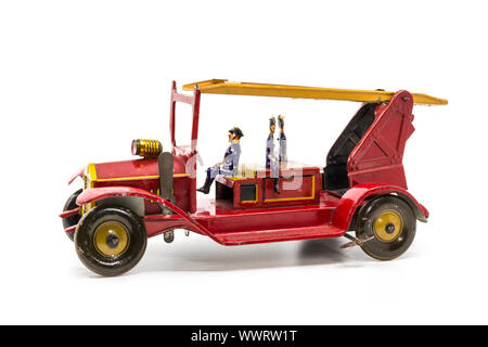 Vintage Metall clockwork Toy fire truck 1930 s Stockfoto