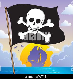 Pirate banner Thema 3 Stock Vektor