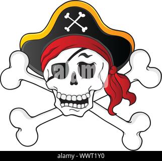 Pirate Skull 1 Thema 1 Stock Vektor