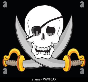 Pirate skull Thema 3 Stock Vektor