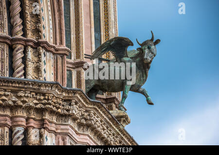 Detail von Orvieto Kathedrale (Duomo di Orvieto), Umbrien, Italien Stockfoto