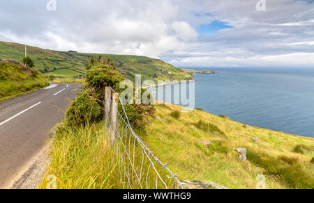 Straße nach Torr Head in Bellycastle, Nordirland Stockfoto