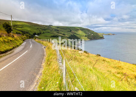 Straße nach Torr Head in Bellycastle, Nordirland Stockfoto