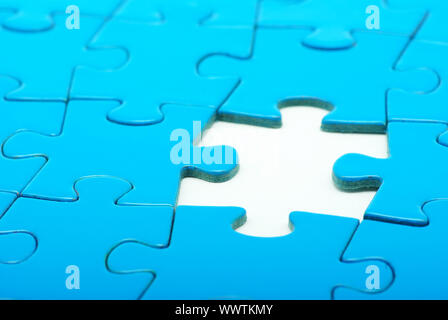 blauer Hintergrund-Puzzle. Business-Konzept Stockfoto