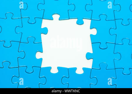 blauer Hintergrund-Puzzle. Business-Konzept Stockfoto