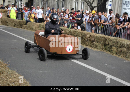 Zagreb, Kroatien - 14. September 2019: Zagreb Red Bull Soapboax Rasse, Funny Free Outdoor Event Stockfoto