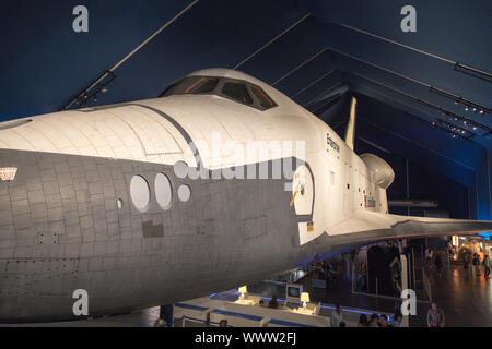 New York, USA - 11. Juni 2019: Space Shuttle Orbiter Enterprise bei Intrepid Sea, Air & Space Museum Stockfoto