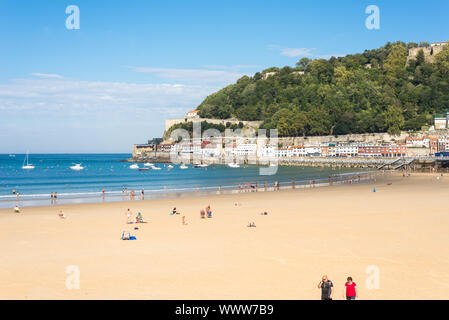 San Sebastian, der berühmte Badeort im Norden von Spanien Stockfoto