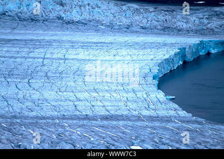 Rauen Gletscher der Arktis. Live Gletscher Stockfoto