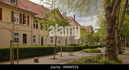 Garden City und Residental Zone der Bergleute Lohberg, Dinslaken, Ruhrgebiet, Deutschland, Europa Stockfoto