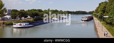 Bulk Carrier auf Datteln Hamm Kanal, Datteln, Ruhrgebiet, Nordrhein-Westfalen, Deutschland, Europa Stockfoto