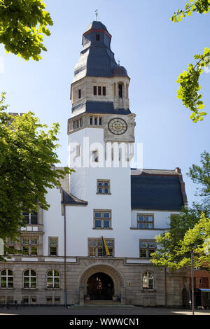 Historisches Rathaus und Platz Willy Brandt Platz, Gladbeck, Ruhrgebiet, Deutschland, Europa Stockfoto
