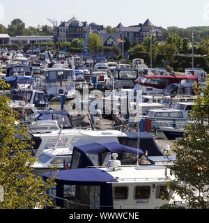 Marina Ruenthe, größte Marina von Nordrhein-Westfalen, Bergkamen, Ruhrgebiet, Deutschland, Europa Stockfoto