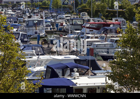 Marina Ruenthe, größte Marina von Nordrhein-Westfalen, Bergkamen, Ruhrgebiet, Deutschland, Europa Stockfoto