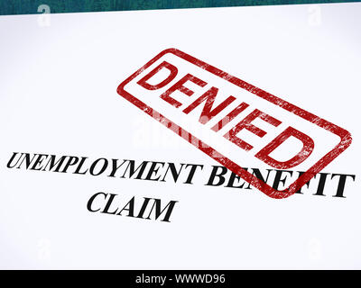 Arbeitslosigkeit nutzen Anspruch verweigert Dienststempelabdruck, der sozialen Sicherheit wohl abgelehnt Stockfoto
