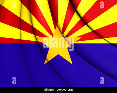 3D Flagge von Arizona, USA. 3D Illustration. Stockfoto