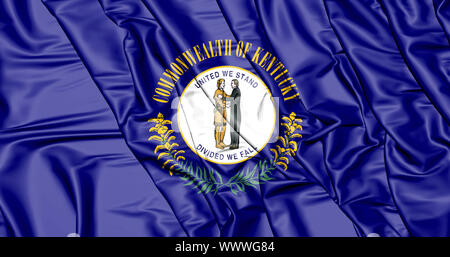 3D Flagge von Kentucky, USA. 3D Illustration. Stockfoto