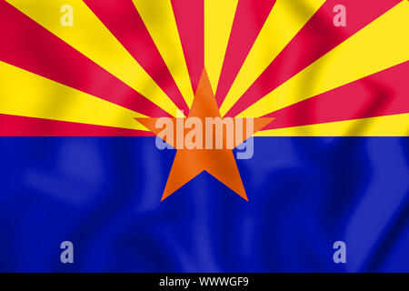3D Flagge von Arizona, USA. 3D Illustration. Stockfoto
