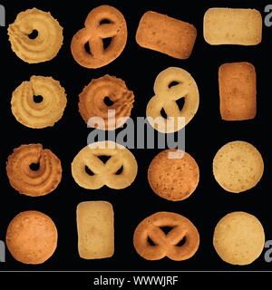 Dänische Cookies - editierbare Vektor einrichten Stock Vektor