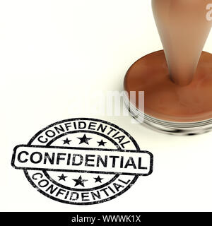 Vertraulichen Stempel zeigt Private Briefe oder Dokumente Stockfoto
