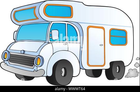 Cartoon camping van Stock Vektor