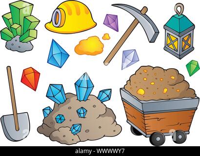 Bergbau theme Sammlung 1. Stock Vektor