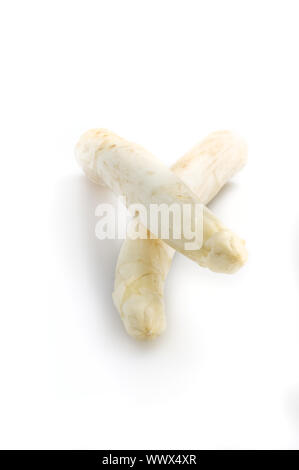 Schöne weiße jumbo Spargel aus der Nähe schießen Stockfoto