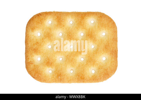 Eine salzige Cracker isoliert auf weiss Stockfoto