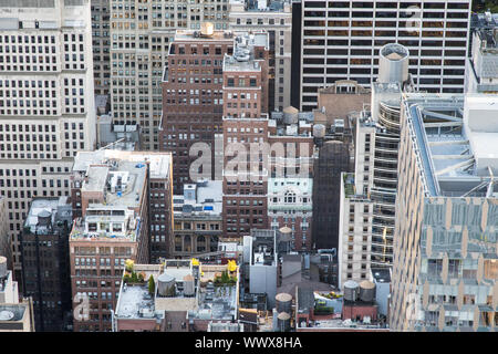 New York, USA - 11. Juni 2019: Manhattan Draufsicht von oben Der Rock Observation Deck Stockfoto