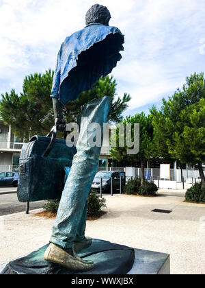 "Bleu de Chine", Artwork von Bruno Catalano, Hafen La Joliette, Marseille, Bouches-du-Rhône, PACA, Frankreich Stockfoto