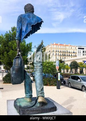 "Bleu de Chine", Artwork von Bruno Catalano, Hafen La Joliette, Marseille, Bouches-du-Rhône, PACA, Frankreich Stockfoto