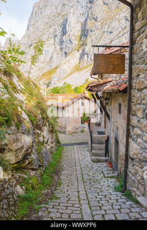 Gastronomie in das Dorf Bulnes in die Picos de Europa, Asturien, Spanien Stockfoto