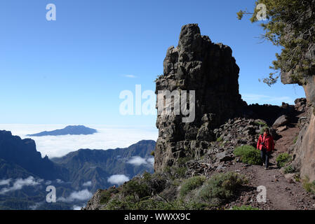 Wandern auf La Palma Stockfoto