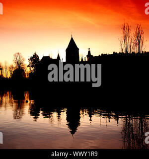 Genfer See Landschaft am Sonnenaufgang Stockfoto