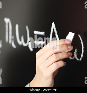 Lehrer zeichnen Zustand des Synchronismus phase Stockfoto