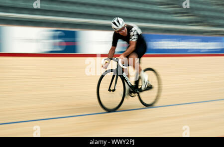 Mark Cavendish während einen Fotoauftrag bei Lee Valley Olympic VeloPark, Queen Elizabeth Park, London. Stockfoto