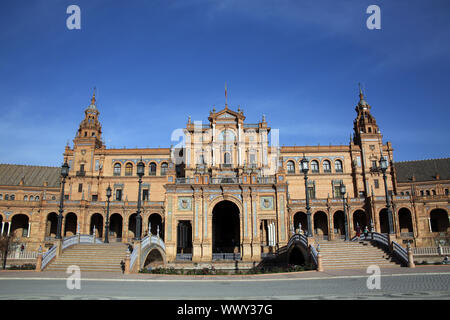 Plaza de Espana, Quadrat und Gebäudekomplex der Weltausstellung 1929 Stockfoto