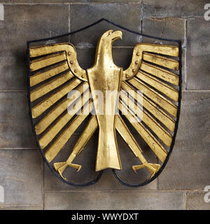 Bundesadler am Eingang wand Villa Hammerschmidt, Bonn, Rheinland, Deutschland, Europa Stockfoto