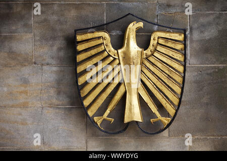 Bundesadler am Eingang wand Villa Hammerschmidt, Bonn, Rheinland, Deutschland, Europa Stockfoto