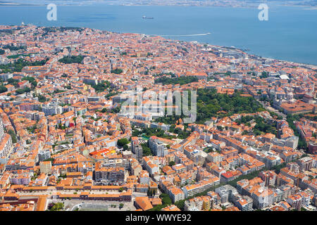 Der Blick auf den historischen Teil von Lissabon. Lapa Bezirk. Lissabon. Portugal Stockfoto