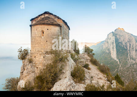 Kapelle von La Pertusa in Congost de Montrebei, Serra del Montsec, La Noguera, Lleida, Spanien Stockfoto